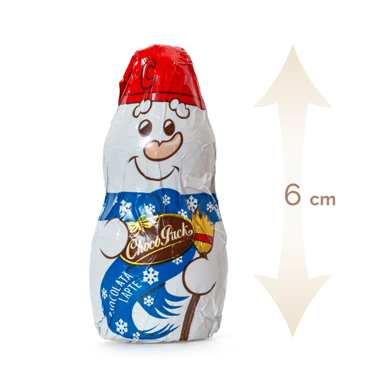 Set 3 figurine din masă de cacao, 8 cm, 26 g – doi omuleți de zăpadă și un Moș Crăciun