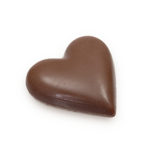 Figurină inimă din ciocolată lapte, fără zahăr adăugat, cu eritritol, 6,5 × 6,5 cm, 30 g