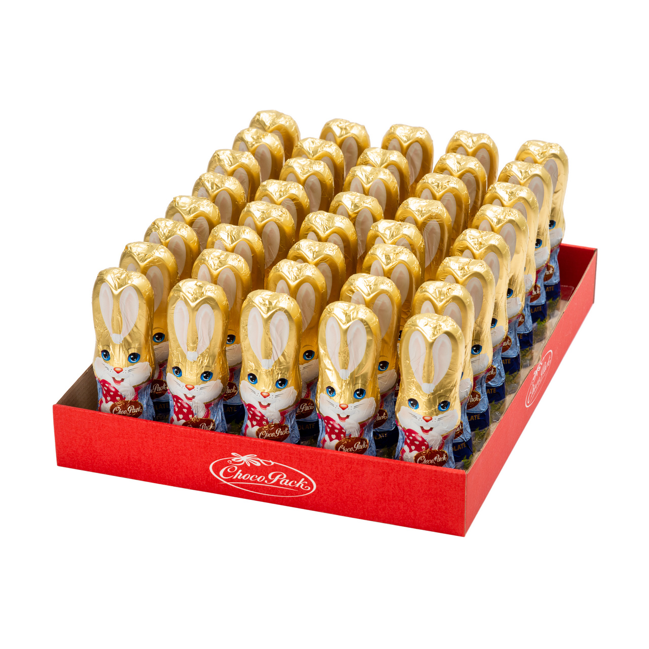 Set 40 figurine iepurași din ciocolată lapte, 13,5 cm, 50 g