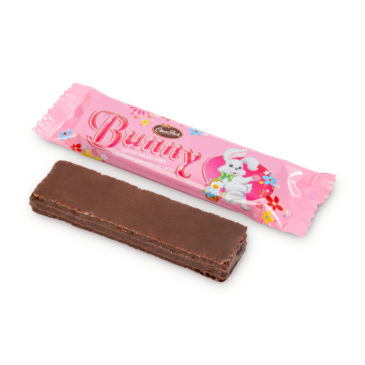 Bunny – napolitană cu cremă de cacao, în glazură de cacao, 20 buc. × 25 g